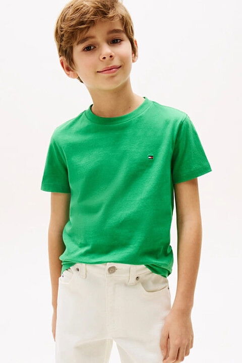 Erkek Çocuk Th Pamuklu T-Shirt - Yeşil - Tommy Hilfiger