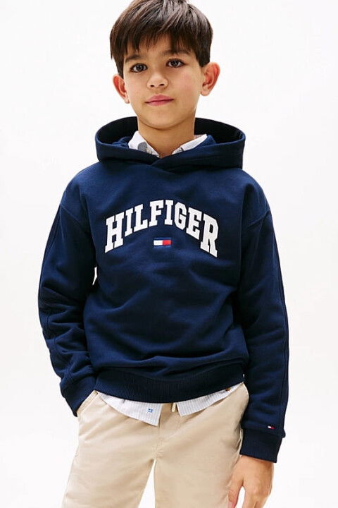 Erkek Çocuk Th Varsity Logo Hoody Sweatshirt - Lacivert - Tommy Hilfiger