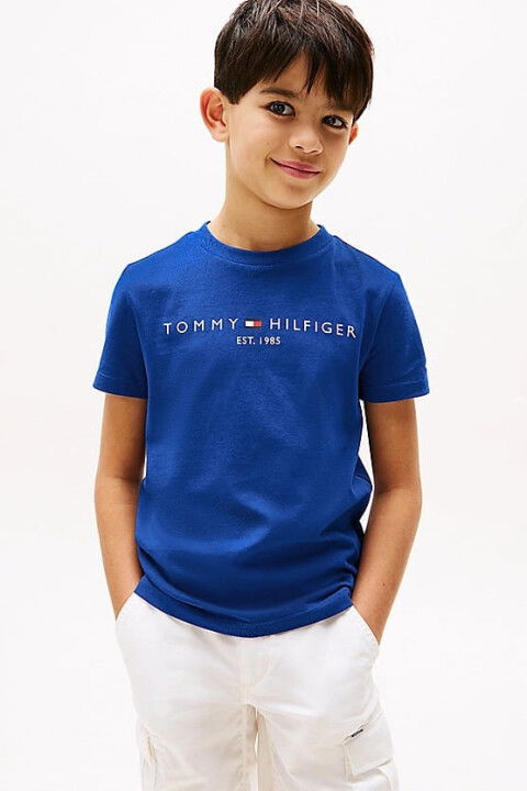 Erkek Çocuk Th Yazı Logo T-Shirt - Mavi - Tommy Hilfiger