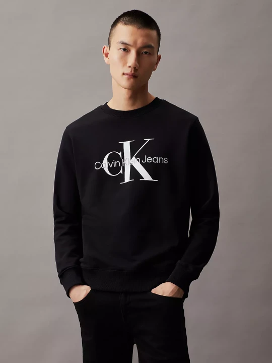 Erkek CORE MONOLOGO CREWNECK Sweatshirt-Siyah - 1