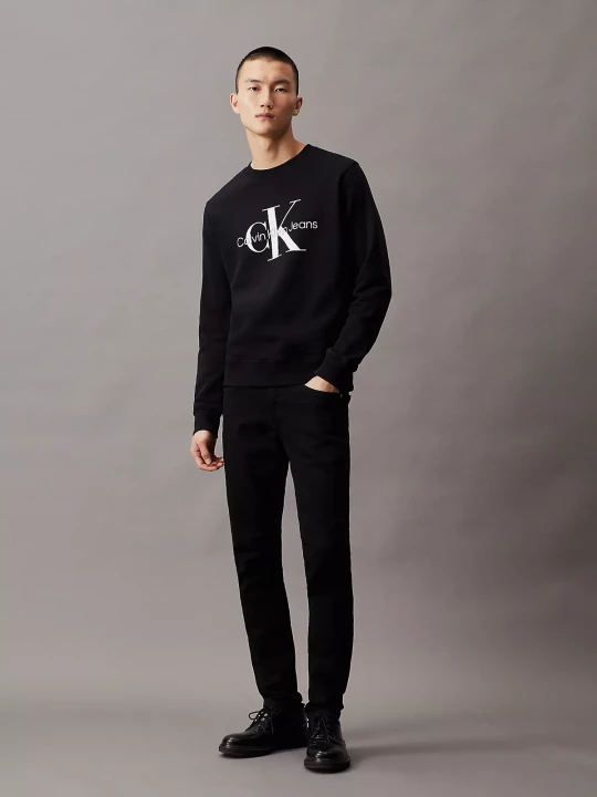 Erkek CORE MONOLOGO CREWNECK Sweatshirt-Siyah - 4