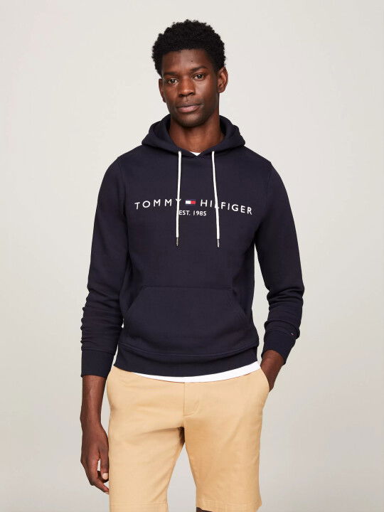 Erkek Core Tommy Logolu Hoody Sweatshirt - Mavi - Tommy Hilfiger