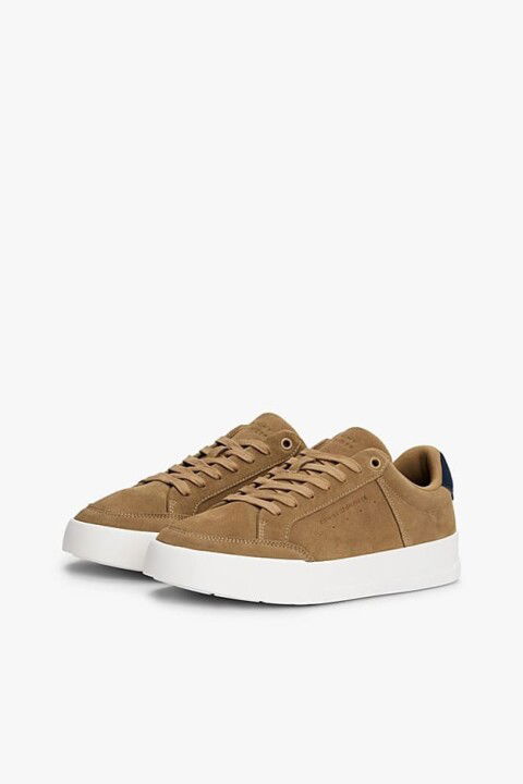 Erkek Court Summer Suede Sneaker - Kahverengi - Tommy Hilfiger
