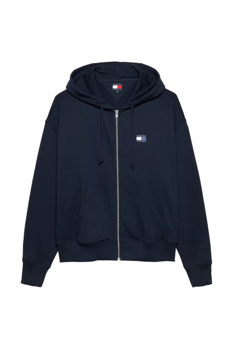 Erkek Cropped Fit Kapüşonlu Fermuarlı Sweatshirt - Lacivert - Tommy Hilfiger