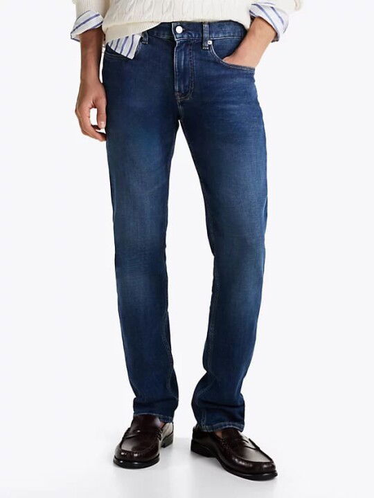 Erkek Denton Düz ​​Paça Kot Pantolon - İndigo - Tommy Hilfiger