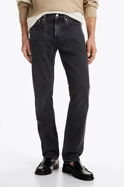 Erkek Denton Düz Paça Kot Pantolon - Siyah - Tommy Hilfiger