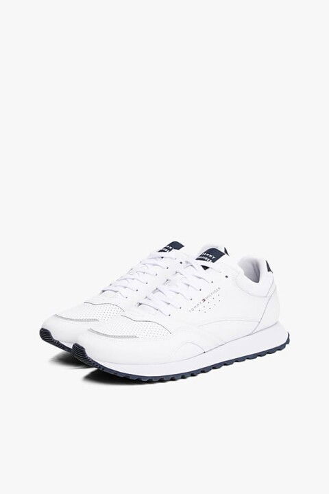 Erkek Dokulu Panelli Runner Sneaker - Beyaz - Tommy Hilfiger