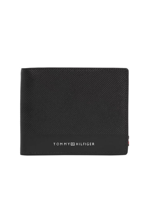Erkek Dokulu ve Baskı Logolu Cüzdan - Siyah - Tommy Hilfiger