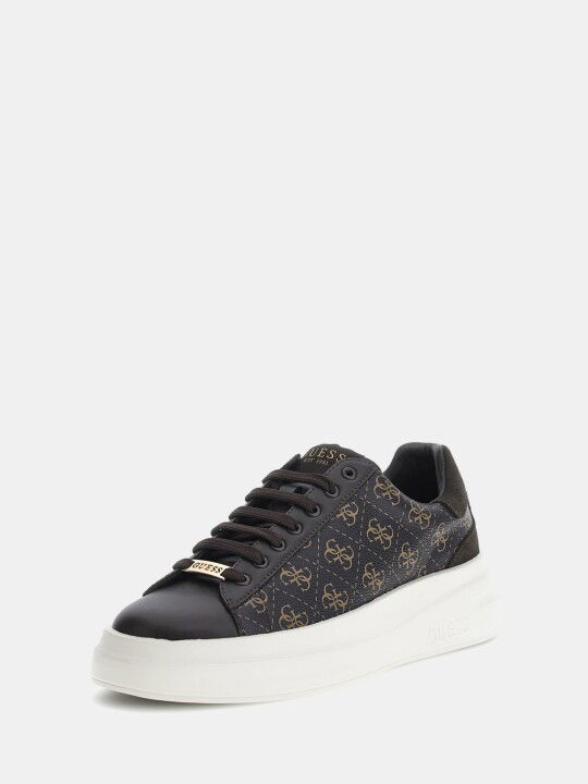 Erkek Elba 4G Logolu Sneaker-Kahverengi - GUESS