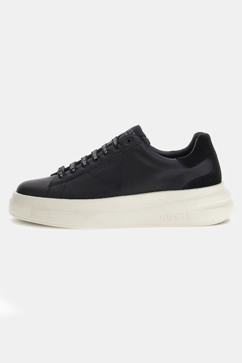 Erkek Elba Logolu Bağcıklı Sneaker - Siyah - GUESS
