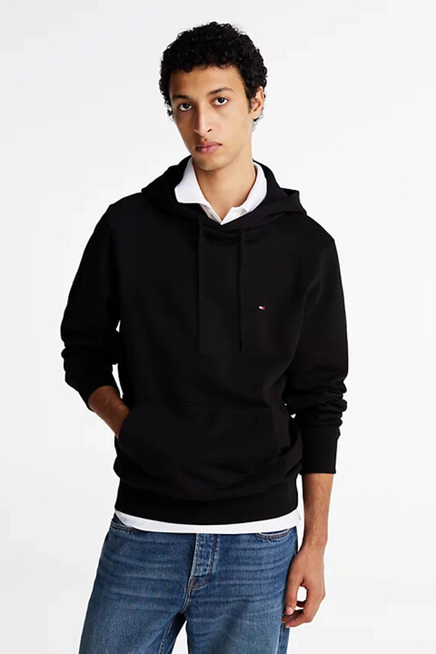 Erkek ESSENTIAL Nakışlı Logo Kapüşonlu Sweatshirt - Siyah - Tommy Hilfiger