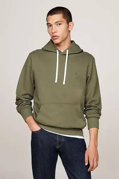 Erkek ESSENTIAL Nakışlı Logo Kapüşonlu Sweatshirt - Yeşil - 6