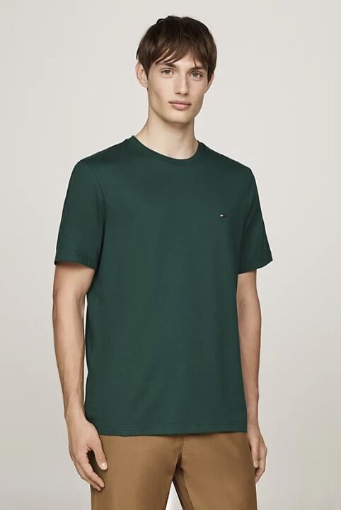 Erkek ESSENTIAL REG FIT SOLID TEE T-Shirt - Yeşil - Tommy Hilfiger