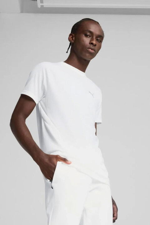 Erkek EVOSTRIPE Kısa Kollu T-Shirt - Beyaz - PUMA