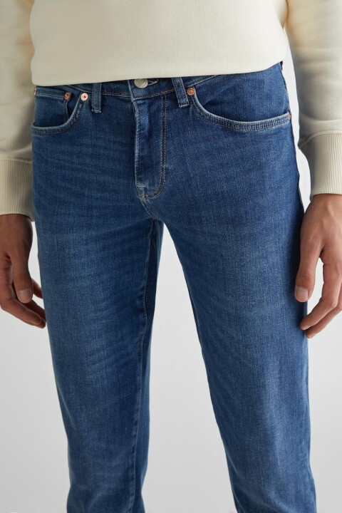 Erkek Extra Slim Fit Jean Pantolon - Mavi - 4