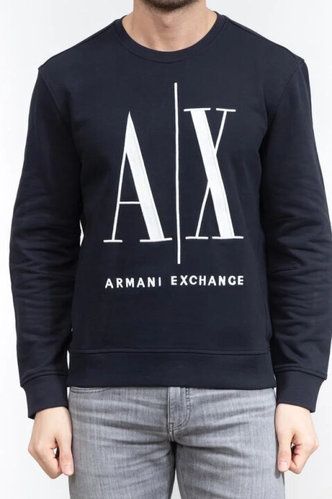 Erkek FELPA Bisiklet Yaka Sweatshirt - Lacivert - ARMANI EXCHANGE