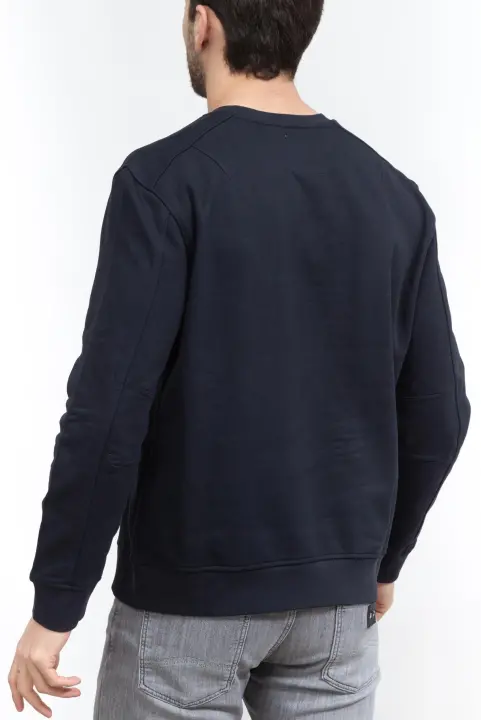 Erkek FELPA Bisiklet Yaka Sweatshirt - Lacivert - 4