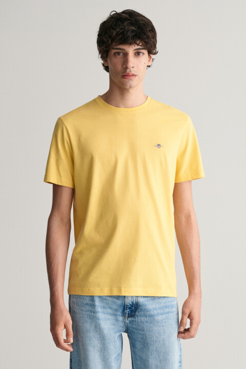 Erkek Gant Kısa Kollu T-Shirt - Sarı - GANT