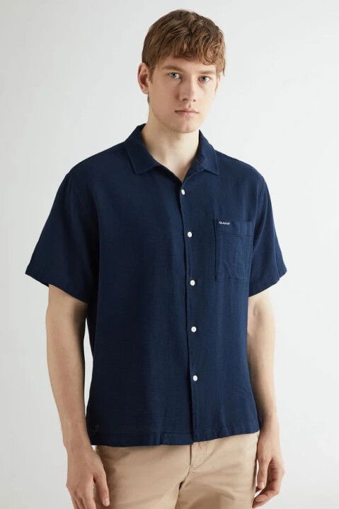 Erkek Gant Regular Fit Klasik Yaka Gömlek - Lacivert - GANT