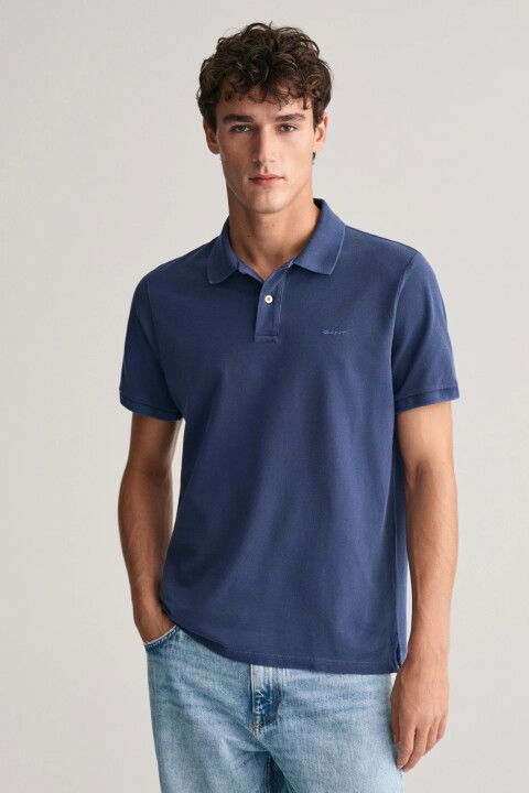 Erkek Gant Regular Fit Logolu Polo - Mavi - GANT