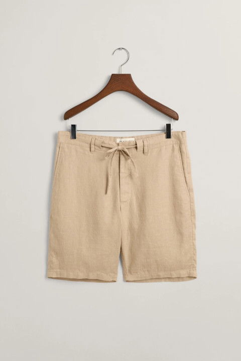 Erkek Gant Relaxed Fit Keten Şort - Bej - GANT