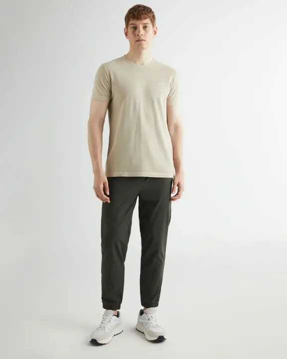 Erkek GANT Slim Fit Bisiklet Yaka T-shirt - Bej - 2