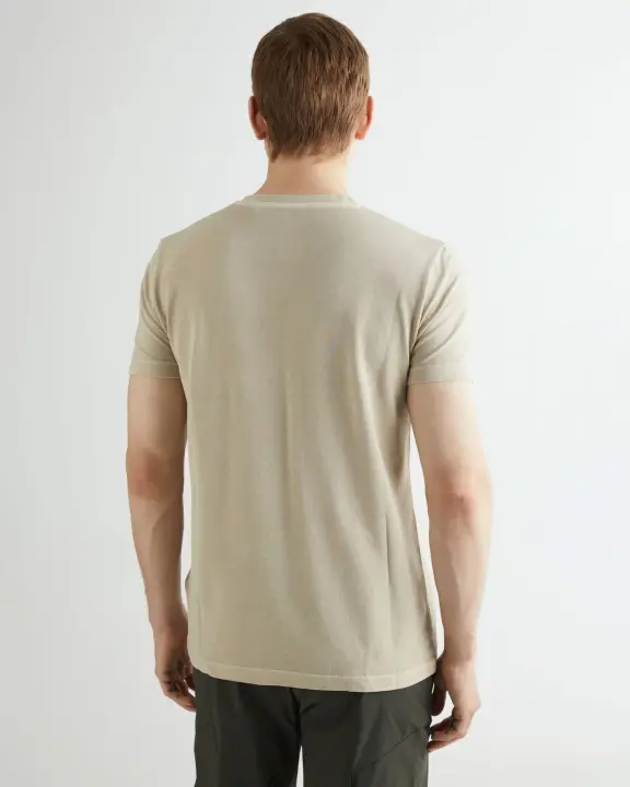 Erkek GANT Slim Fit Bisiklet Yaka T-shirt - Bej - 4