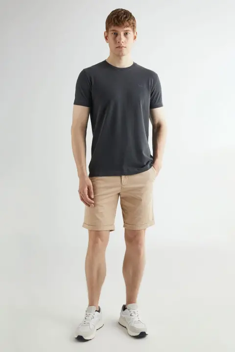 Erkek GANT Slim Fit Bisiklet Yaka T-shirt - Siyah - 1