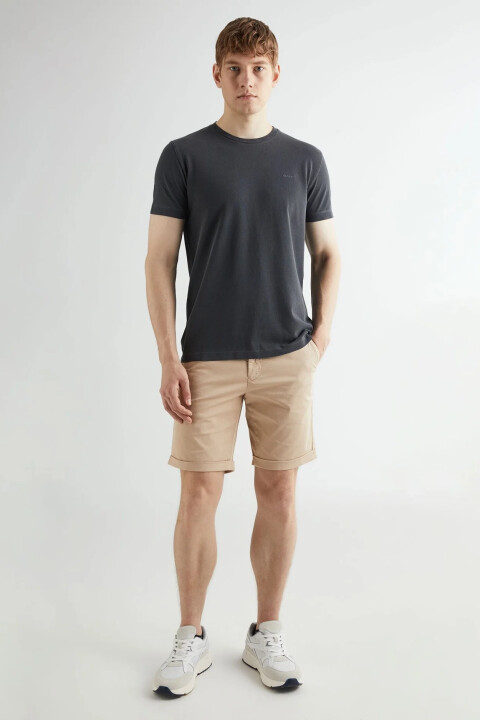 Erkek GANT Slim Fit Bisiklet Yaka T-shirt - Siyah - GANT