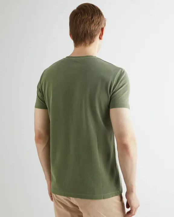 Erkek GANT Slim Fit Bisiklet Yaka T-shirt - Yeşil - 4