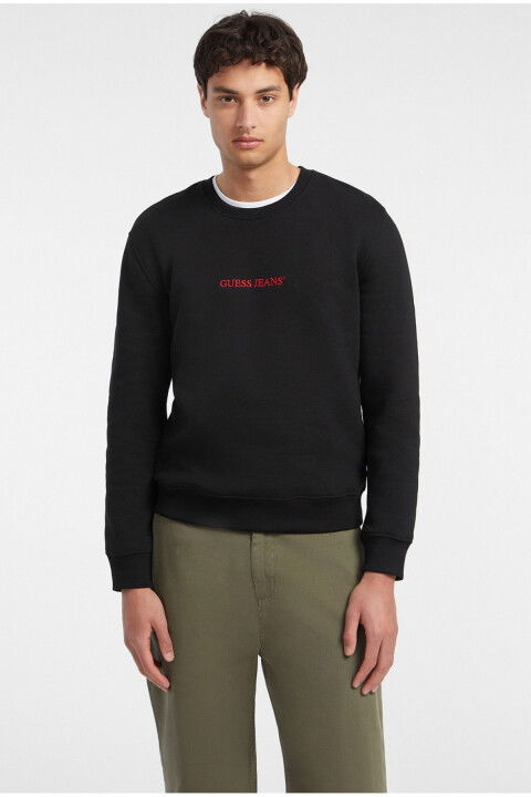 Erkek Gj Cn Önde Logo Sweatshirt - Siyah - GUESS