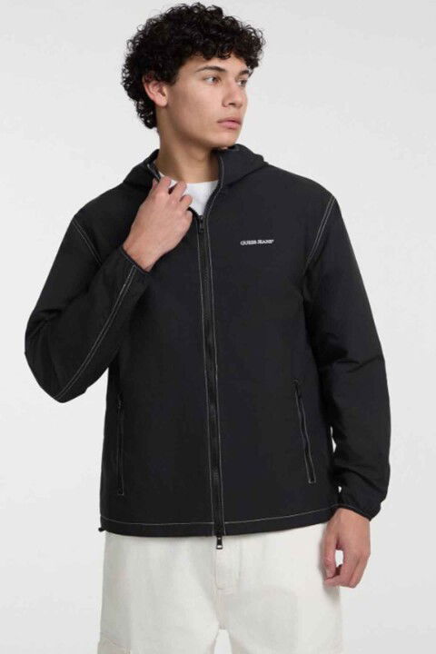 Erkek GJ Packable Windbrak Mont - Siyah - Guess