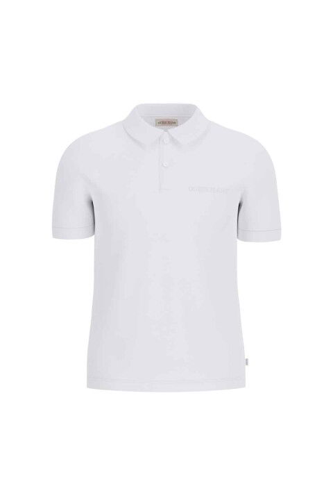 Erkek GJ SS Embro Logo Polo Yaka T-Shirt - Beyaz - Guess