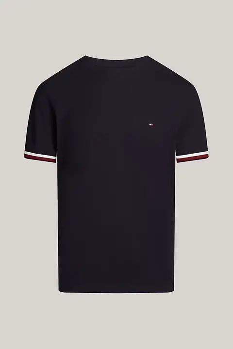 Erkek GLOBAL Stripe Manşet Pique T-Shirt - Lacivert - 5