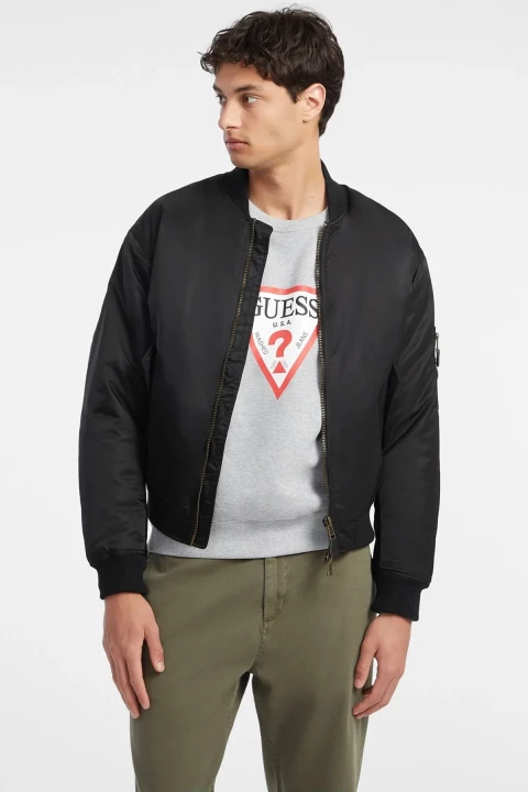 Erkek Guess Jeans BOMBER Ceket - Siyah - 1