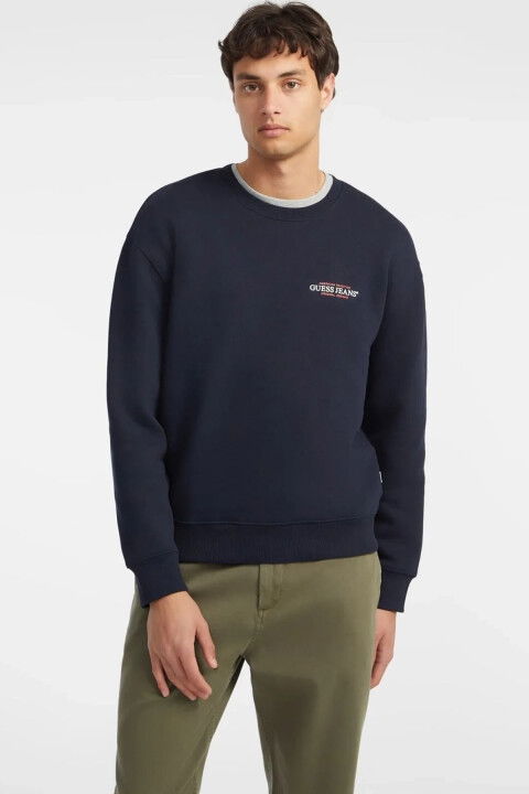 Erkek Guess Jeans Cn Reg Sweatshirt - Lacivert - GUESS