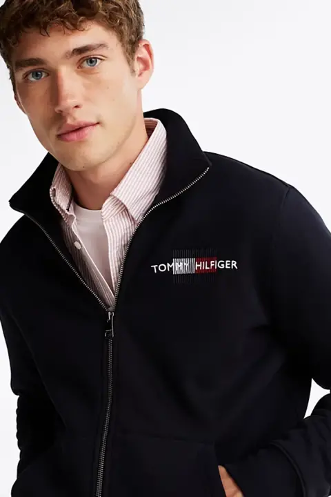 Erkek HILFIGER Nakışlı Logololu Fermuarlı Sweatshirt - Lacivert - 2