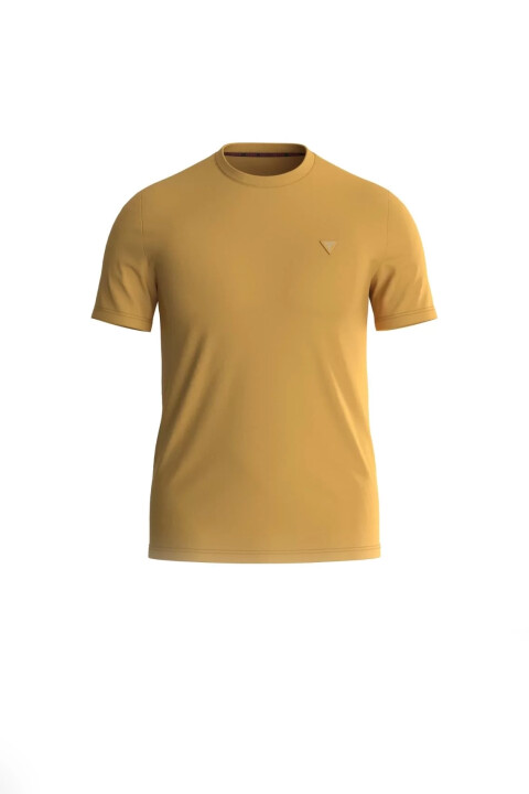 Erkek Küçük Üçgen Logolu Esnek T-shirt - Gold - GUESS