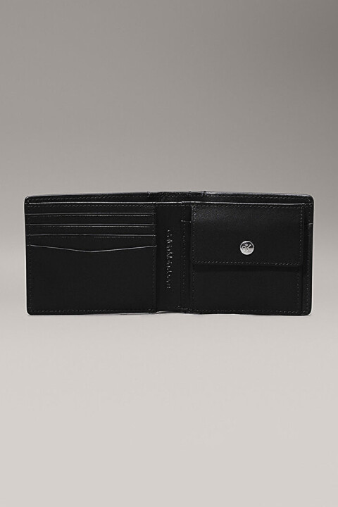 Erkek Logo Emboss Bifold Cüzdan - Siyah - 4