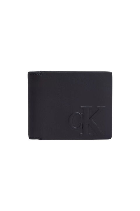 Erkek Logo Emboss Bıfold Cüzdan-Siyah - CALVIN KLEIN