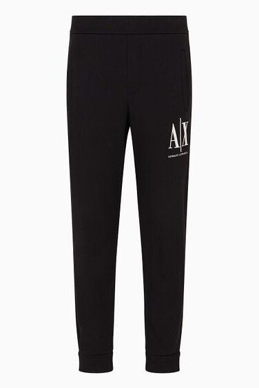 Erkek Logolu Fransız Terry Jogger Eşofman Altı - Siyah - ARMANI EXCHANGE