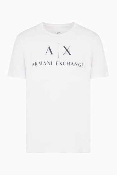 Erkek Logolu Normal Kesim T-Shirt - Beyaz - ARMANI EXCHANGE