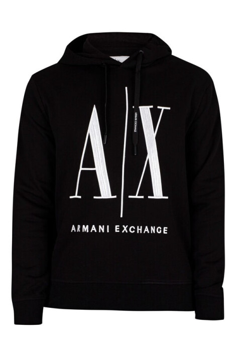 Erkek Logolu Sweatshirt - Siyah - Armani Exchange