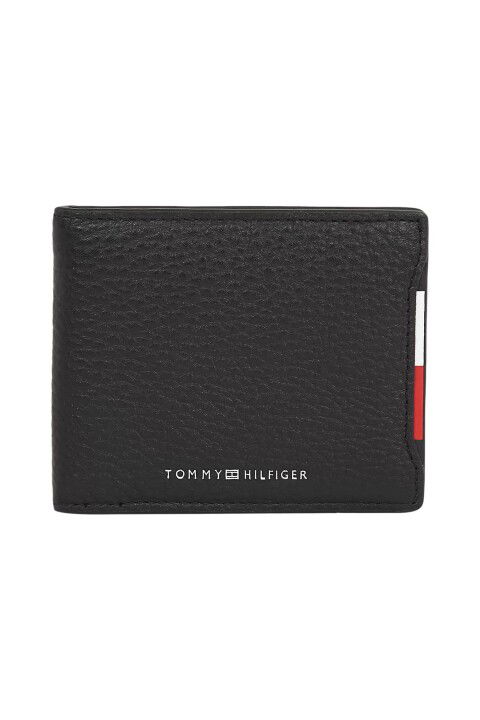 Erkek Logolu ve Şerit Detaylı Cüzdan - Siyah - Tommy Hilfiger