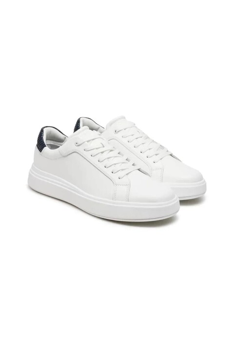 Erkek Low Top Lace Up Woven Sneaker Ayakkabı - Beyaz - Calvin Klein