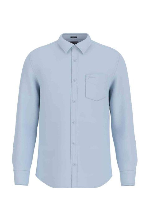 Erkek LS Napa Linen Shirt Gömlek - Açık Mavi - Guess
