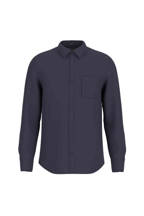 Erkek LS Napa Linen Shirt Gömlek - Lacivert - Guess