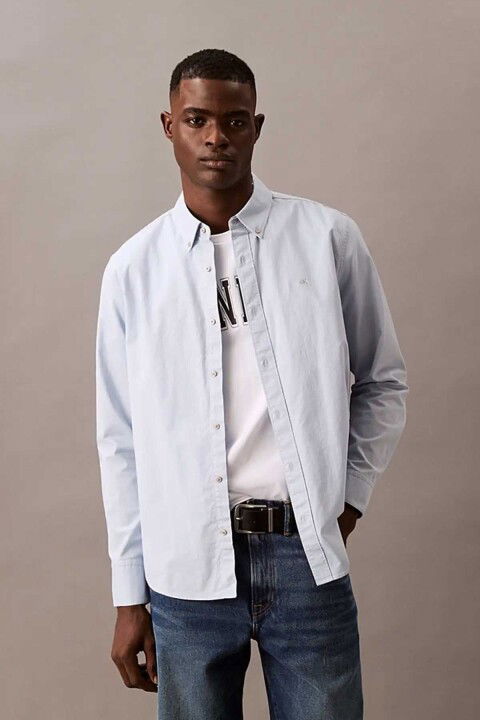 Erkek LS Solid Classic Oxford Gömlek - Calvin Klein