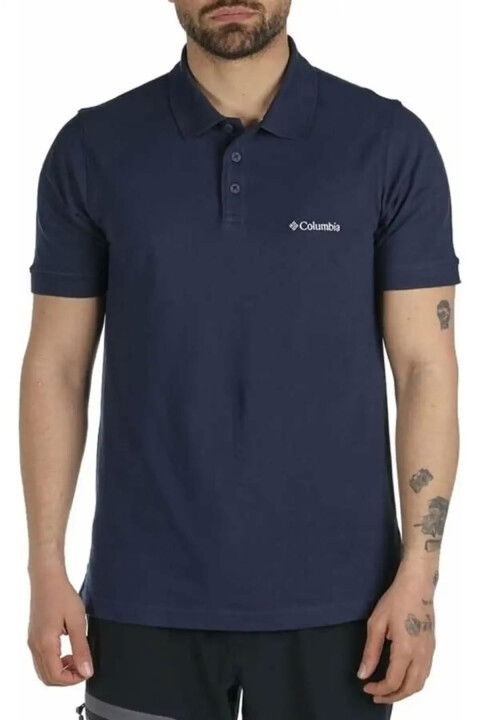 Erkek M Cascade Range Solid Kısa Kollu Polo T-Shirt - Lacivert - Columbia