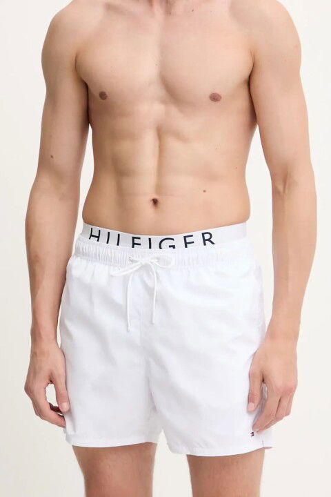 Erkek Medıum Drawstring Yüzme Şortu - Beyaz - Tommy Hilfiger